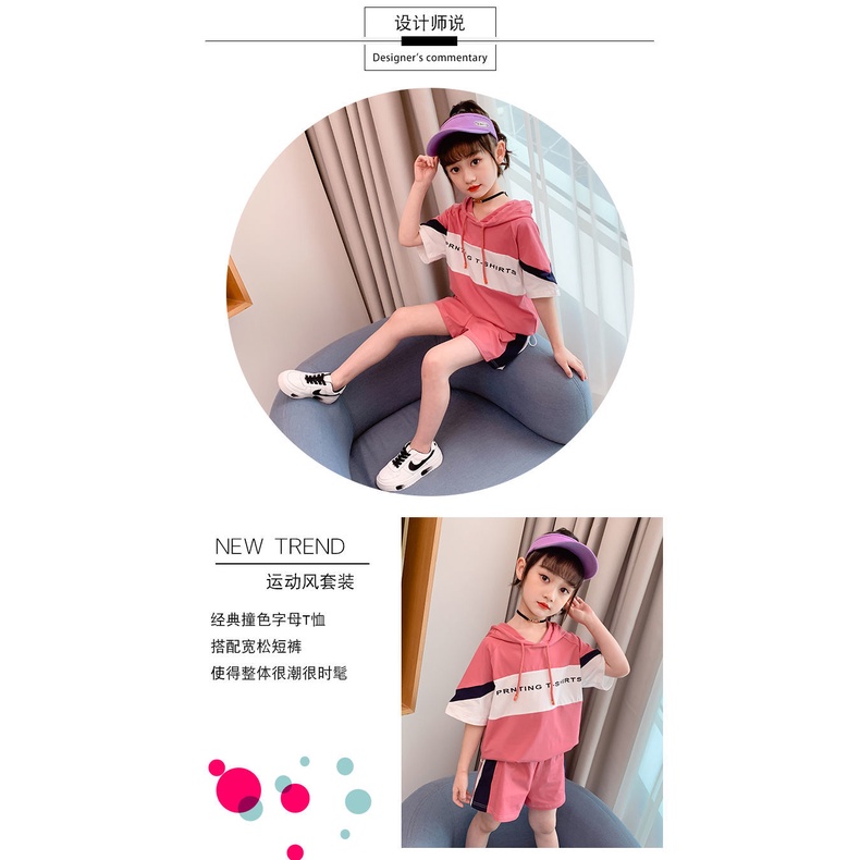 Bộ Đồ Thể Thao 2 Món Thời Trang Mùa Hè Cho Bé Gái 3-4 - 5-6 - 7-8 - 9-10 - 11-12 Tuổi