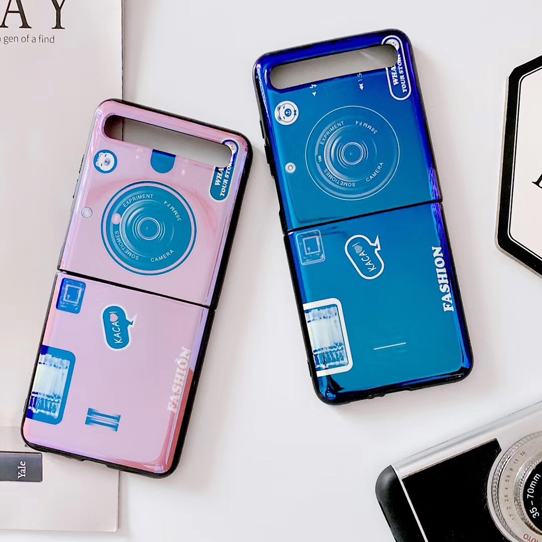 Ốp Điện Thoại Mềm Hình Máy Ảnh Blu-Ray Có Giá Đỡ Cho Samsung Galaxy Z Flip Lật