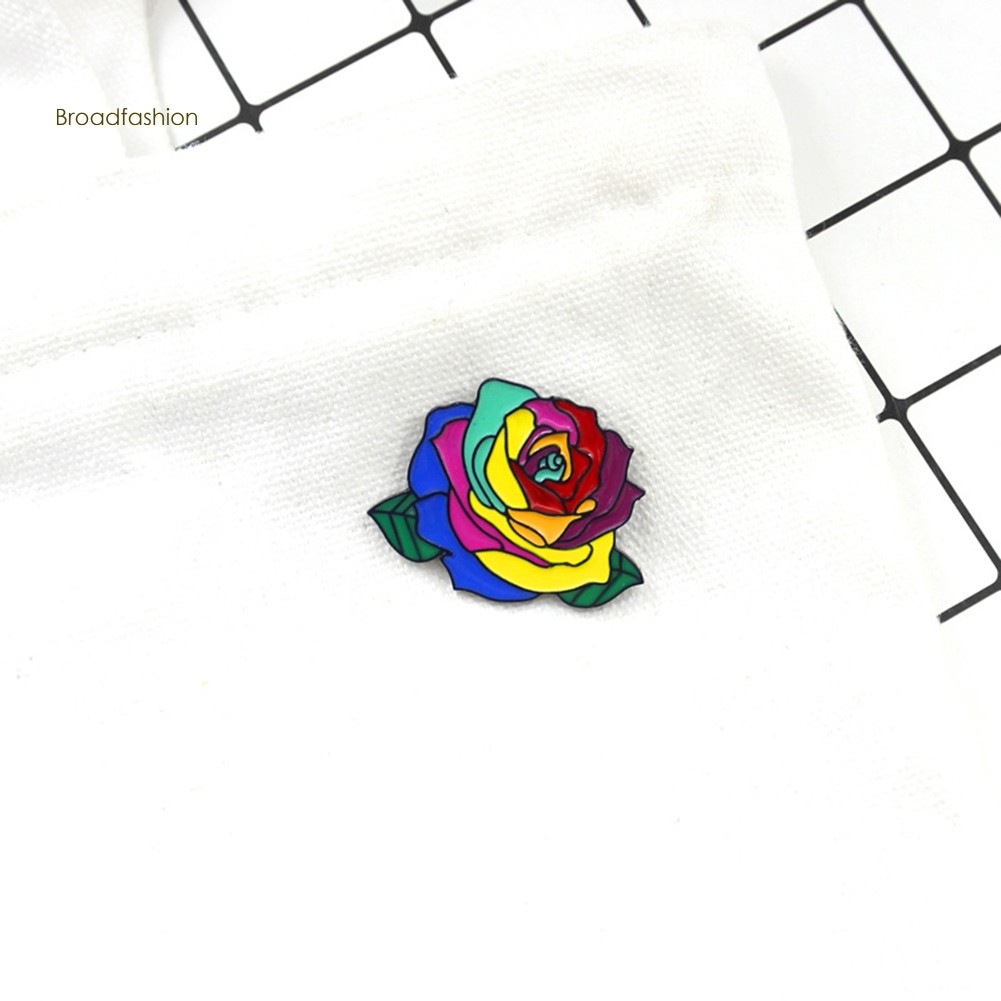 ✤XZY✤Rainbow Rose Flower Brooch Pin Gay Pride Denim Jacket Collar Backpack Badge | BigBuy360 - bigbuy360.vn
