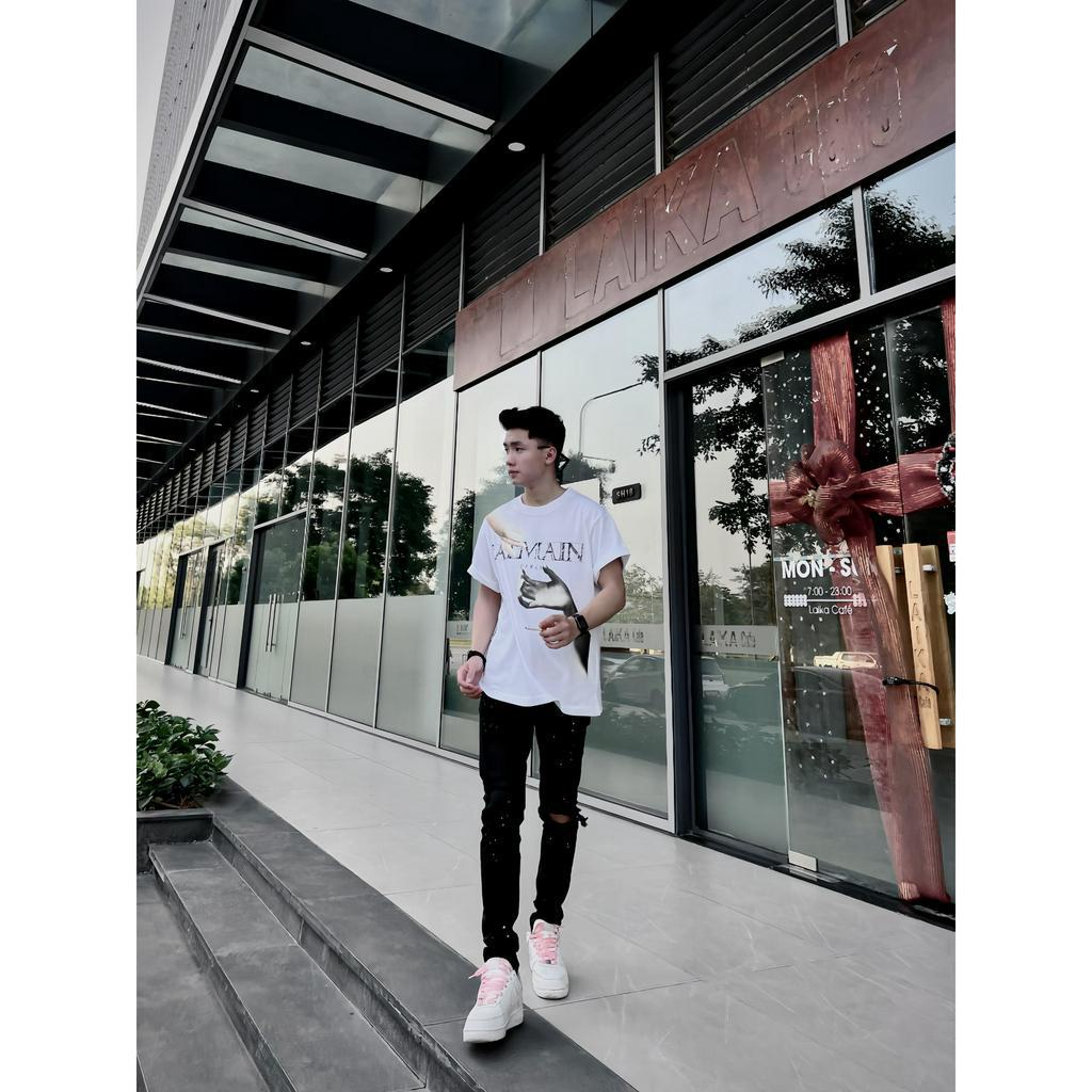 Áo thun unisex B.LM  BATMAN PARIS  Mao99 , tay lỡ form rộng oversize, 100%  cotton Local Brand chính hãng