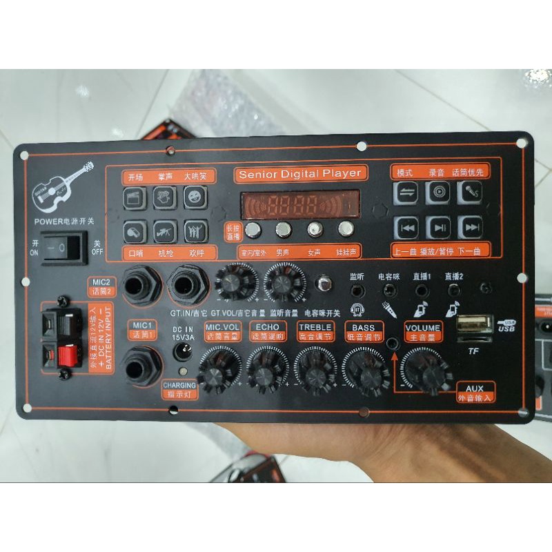 Mạch loa kéo LIVESTREAM DSP lập trình chống hú IC MD9840 công suất 120W – 150W, Bluetooth thế hệ mới, có Guitar điện