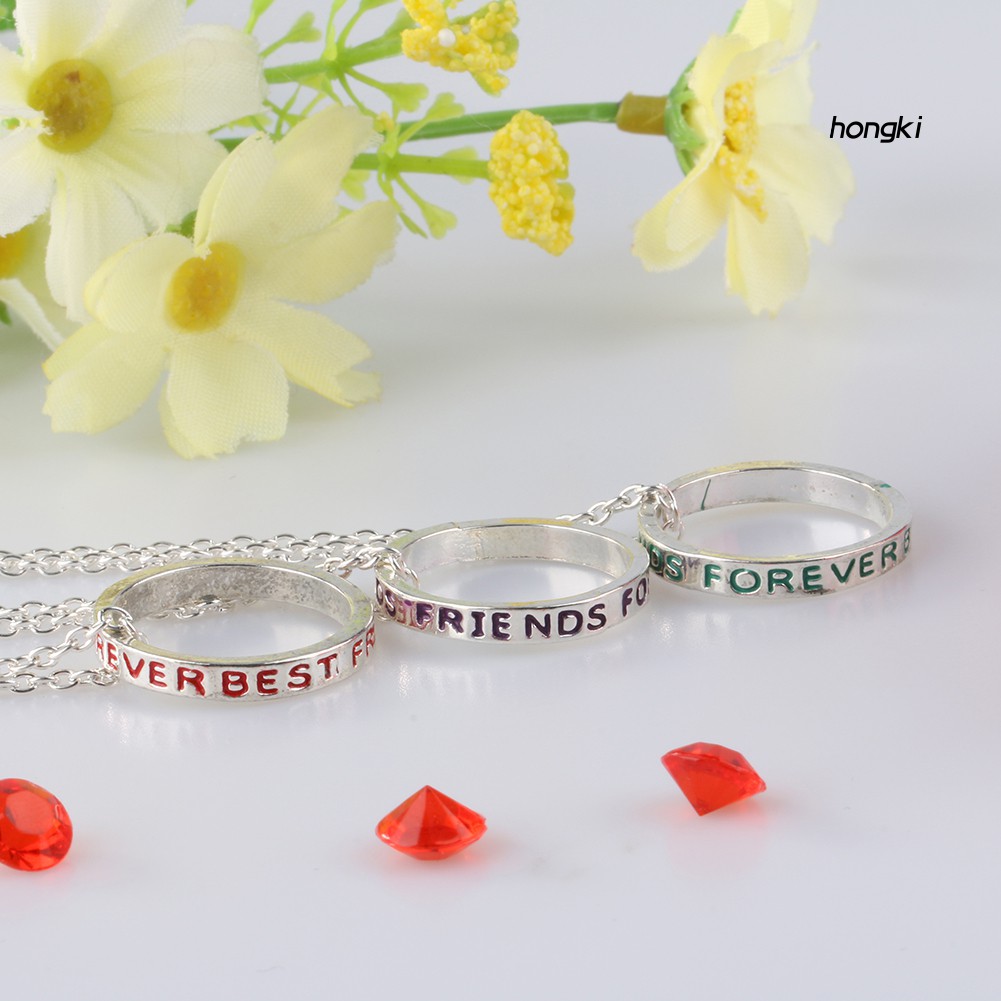 Set 3 Vòng Cổ Mặt Nhẫn Khắc Chữ Best Friend Đơn Giản Thời Trang Cho Nữ