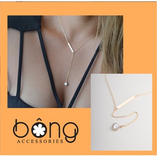 Dây chuyền mảnh hạt đá xinh xắn - Bông Accessories