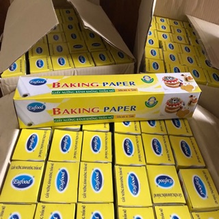 Giấy nến Eufood 30cm x 5m Hộp Màu Vàng, Giấy nướng bánh không thấm dầu