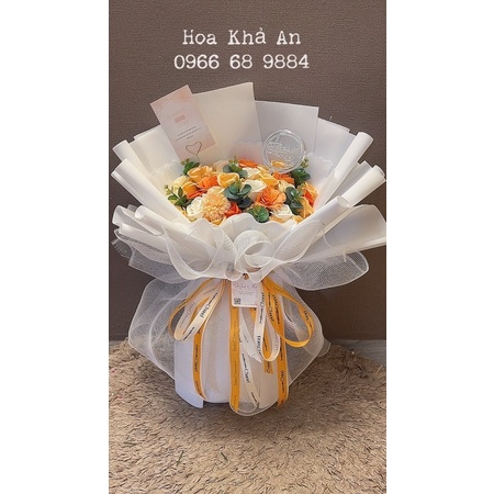 [Hoa sinh nhật] Bó hoa sáp mix siêu cao cấp, bó cực to 50x70cm, thiết kế Khả An