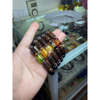 vòng gỗ mun công mix đá trụ
