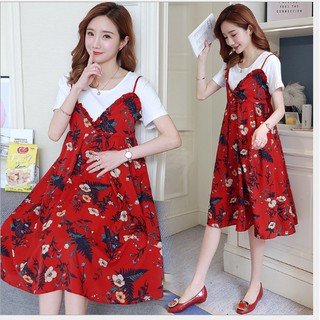 ĐẦM BẦU VÁY BẦU CÔNG SỞ YẾM ĐỎ ( có kèm áo thun )