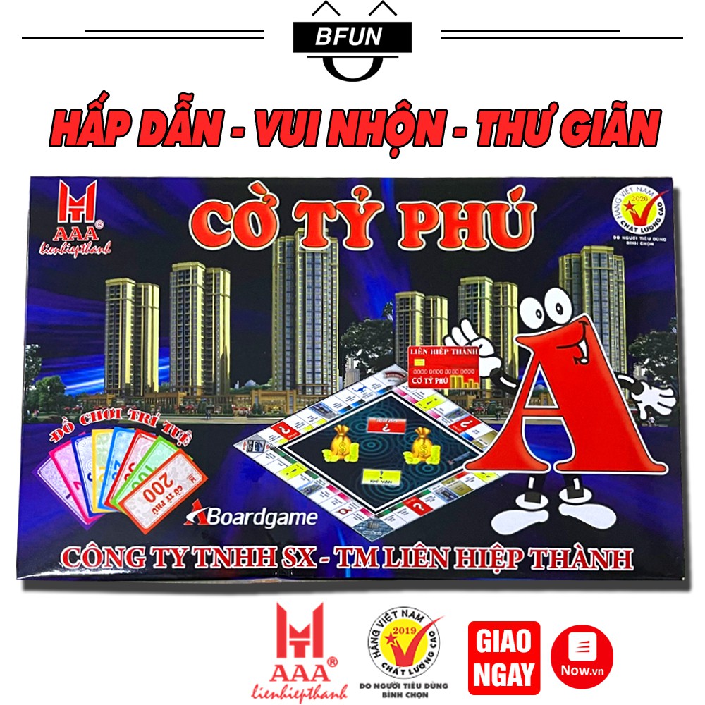 Bộ Cờ Tỷ Phú LIÊN HIỆP THÀNH - Bàn Cờ Tỷ Phú Bằng Giấy Cao Cấp, Boardgame, Đồ Chơi Trẻ Em BFUN