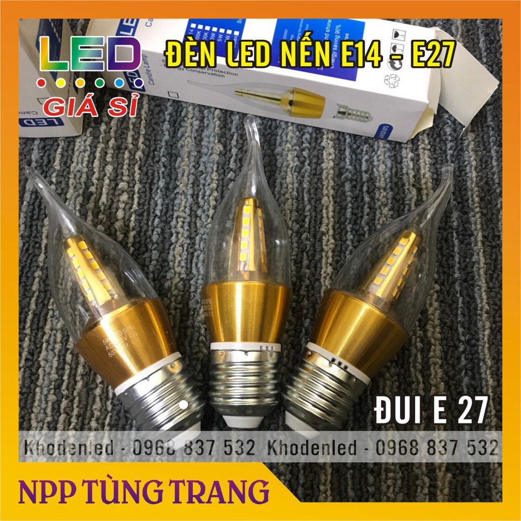 Bóng đèn led nến trang trí đui E14