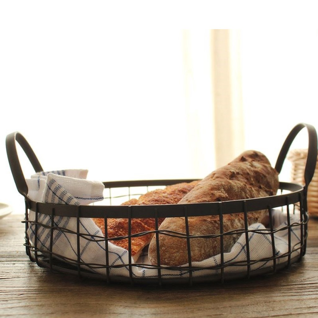 Giỏ đựng trái cây bằng sắt màu đen