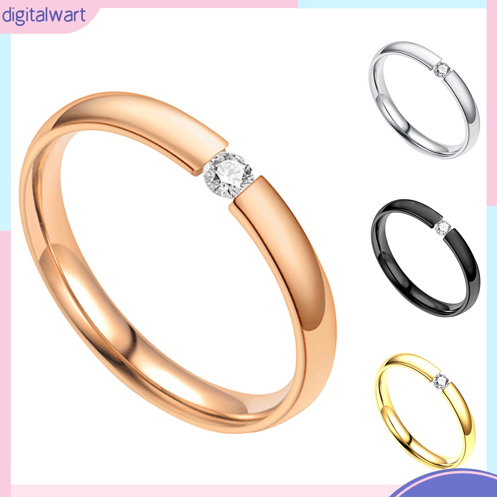 Nhẫn Thép Không Gỉ Đính Đá Zircon Thời Trang Dành Cho Nam Và Nữ