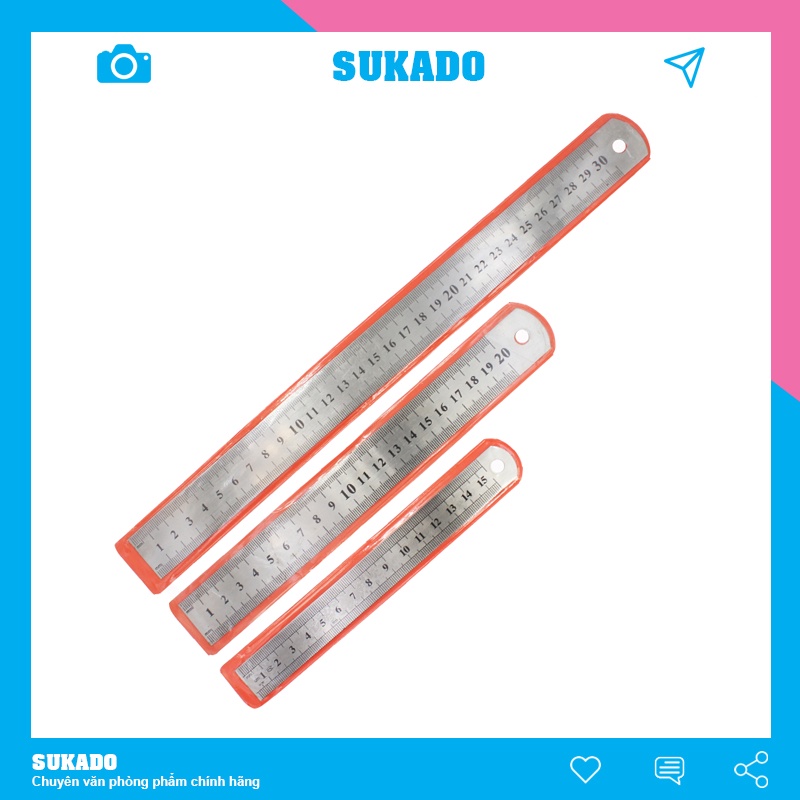 Thước kẻ Sắt 15-20-30cm SUKADO