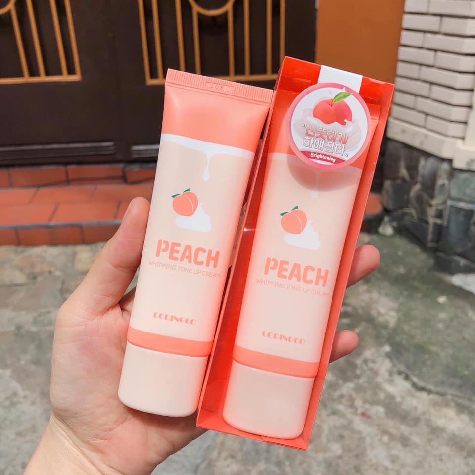 Kem trang điểm nâng bật tone da PEACH - CORINGCO Whipping Tone Up Cream