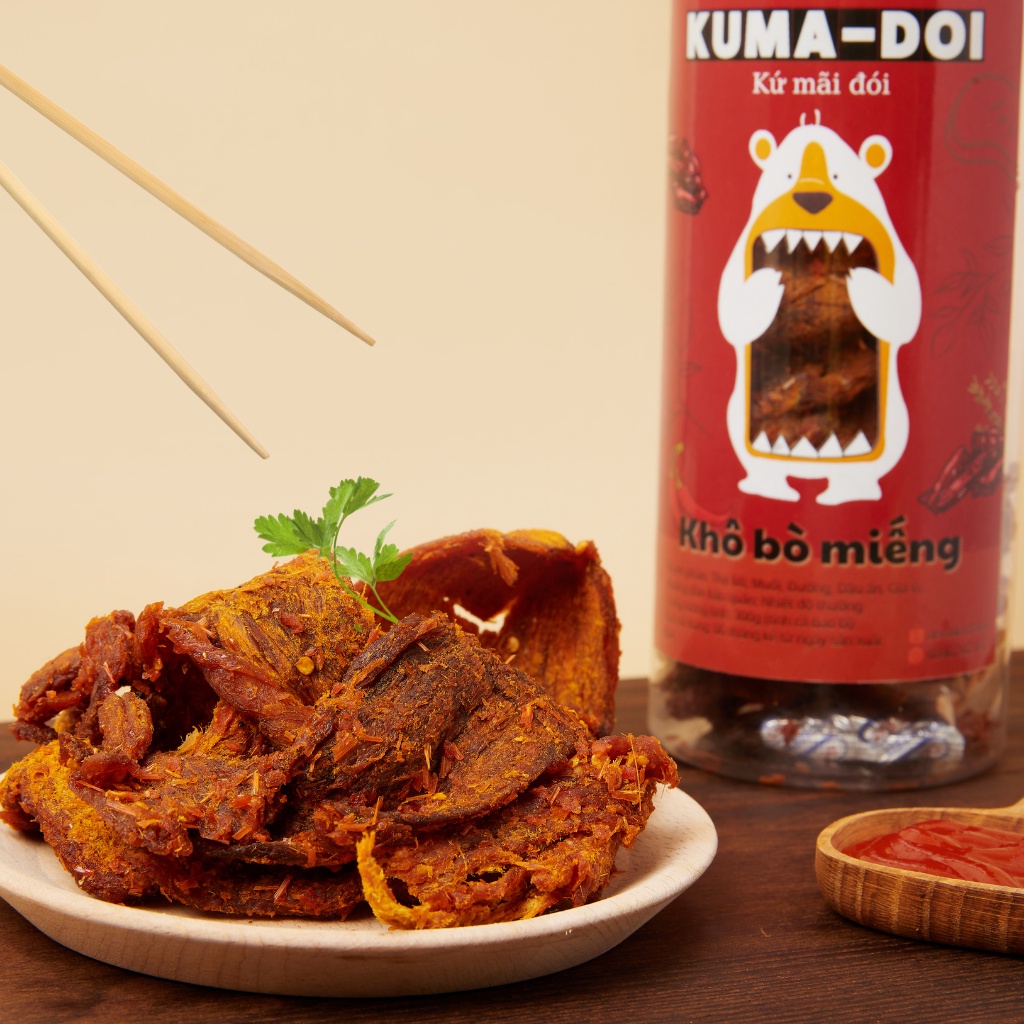 Đồ ăn vặt Khô bò miếng KUMA-DOI 300g ăn vặt tuổi thơ Sài Gòn ngon mà rẻ | BigBuy360 - bigbuy360.vn