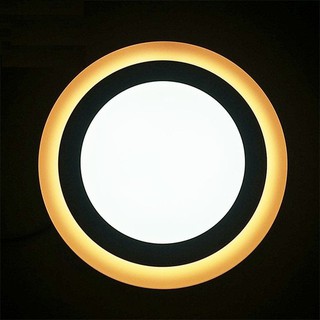 Đèn led nổi ốp trần 24w tròn 2 màu 3 chế độ ánh sáng trắng vàng