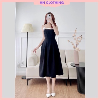 Váy 2 dây xẻ tà dự tiệc thiết kế sang chảnh Đầm xoè maxi hai dây HN Clothing V53