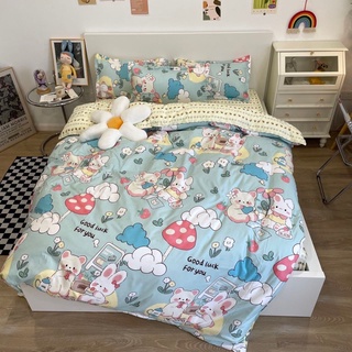 Bộ Grap Trải Giường 5 Món Cotton 98% Mây Xanh M2-M4-M6-M8x2M