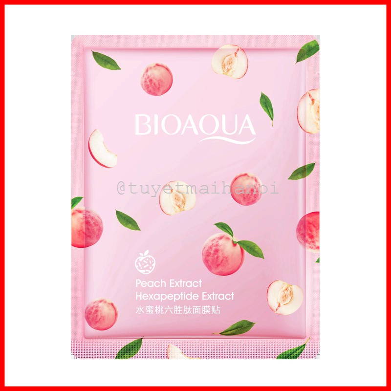 Mặt nạ Dưỡng Trắng và Cấp Ẩm cho da chiết xuất Trái Đào Tươi BIOAQUA Peach Extract Hexapeptide Extract