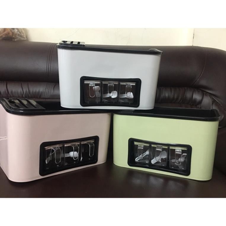 Kệ gia vị nhà bếp 3 cốc có nắp đậy chống ẩm hàng Việt Nam | BigBuy360 - bigbuy360.vn