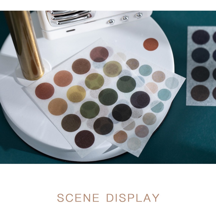 Miếng Dán Sticker Chấm Tròn Nhiều Màu Trang Trí Sổ Tay/ Dán Tường/ Điện Thoại