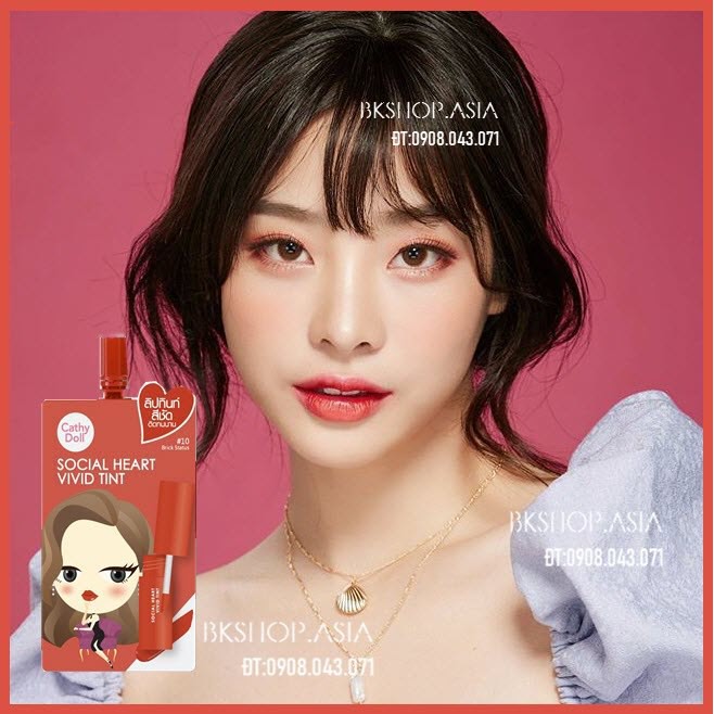 [ An Toàn  ]Son Tint Mềm Môi Cathy Doll Social Heart Vivid Tint