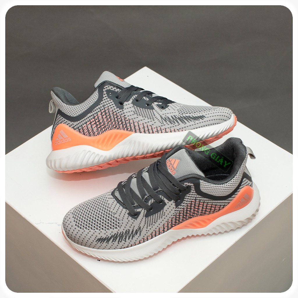 [Mã FASHIONT4WA2 giảm 10k đơn từ 50k] Giày sneaker nữ giày thể thao nữ Alphabounce A58 màu ghi cam giày thời trang nữ