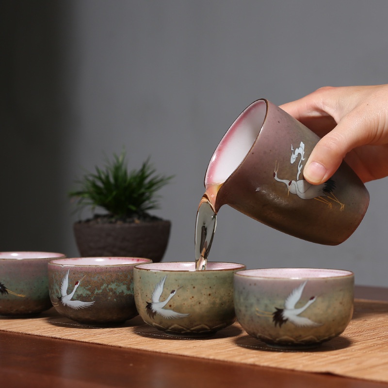 Chén Trà Hạc Tiên Vẽ Tay Thủ Công