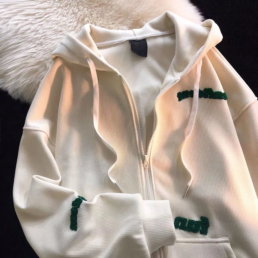 Áo Khoác Hoodie In Chữ Phong Cách Retro Mỹ Thời Trang Xuân Thu Dành Cho Nữ