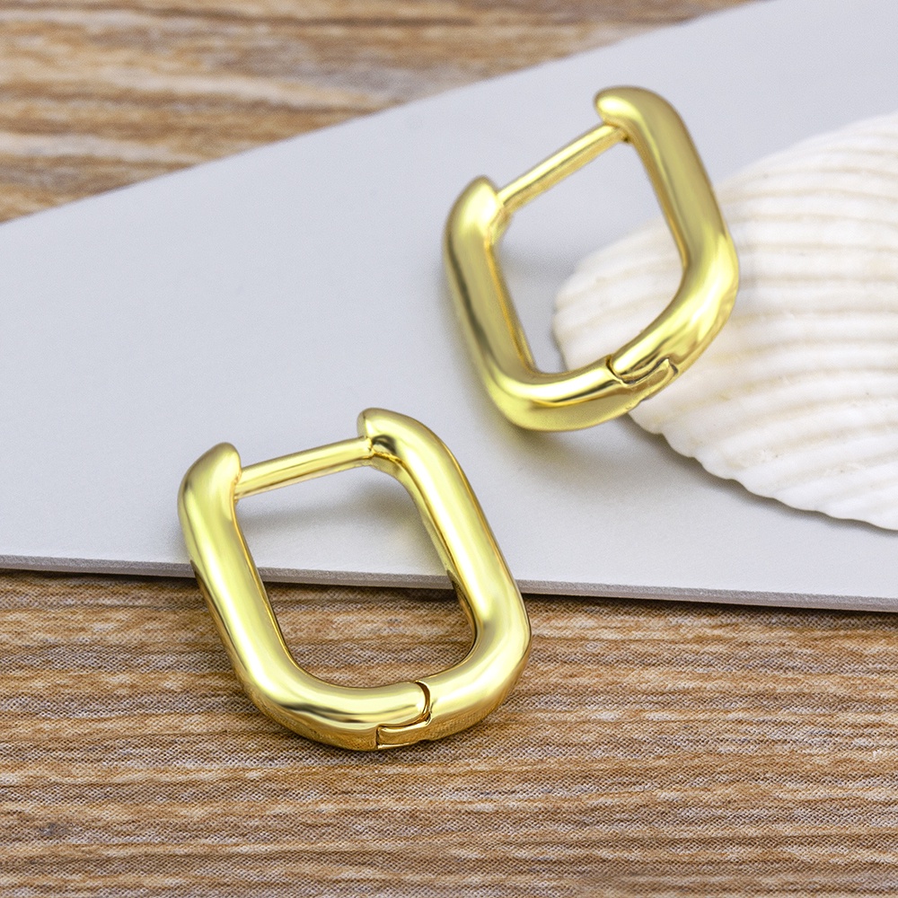 Bông Tai Mạ Vàng Đính Đá Zircon Chất Lượng Cao Cho Nữ