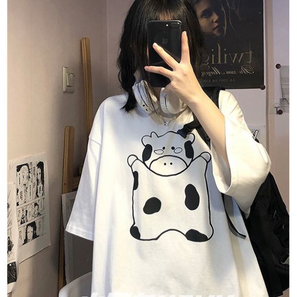 ÁO THUN, ÁO PHÔNG TAY LỠ UNISEX FORM RỘNG OVERSIZE NELLY ANIME M777 aothun247 SHOP