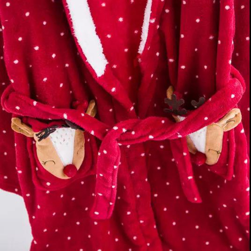 Áo Choàng Tắm Tay Dài Chất Liệu Lông Cừu San Hô Dày Dặn Giữ Ấm Mùa Thu Đông Họa Tiết Hoạt Hình Dễ Thương Cho Nữ | BigBuy360 - bigbuy360.vn