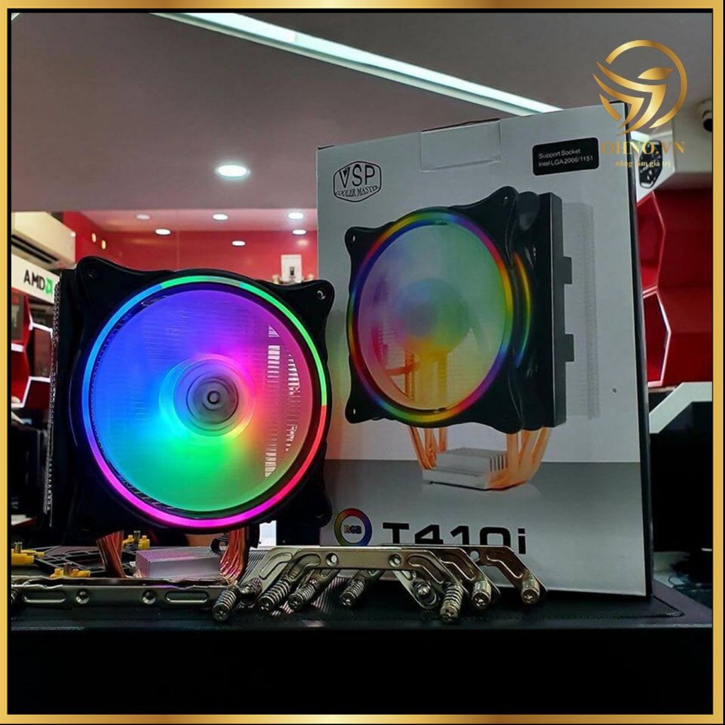 Quạt Tản Nhiệt CPU VSP Cooler T300i với 2 Fan LED RGB NTH - Hàng chính hãng