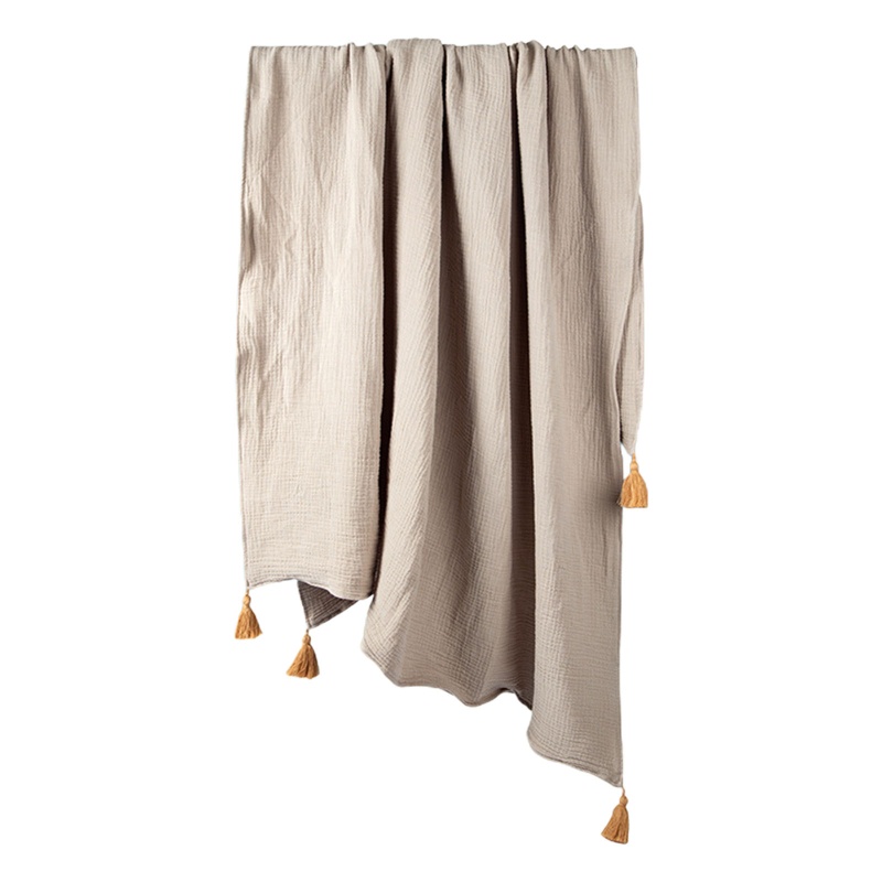 Chăn Cotton 4 Lớp 120x150cm Mềm Mại Màu Trơn Dành Cho Em Bé