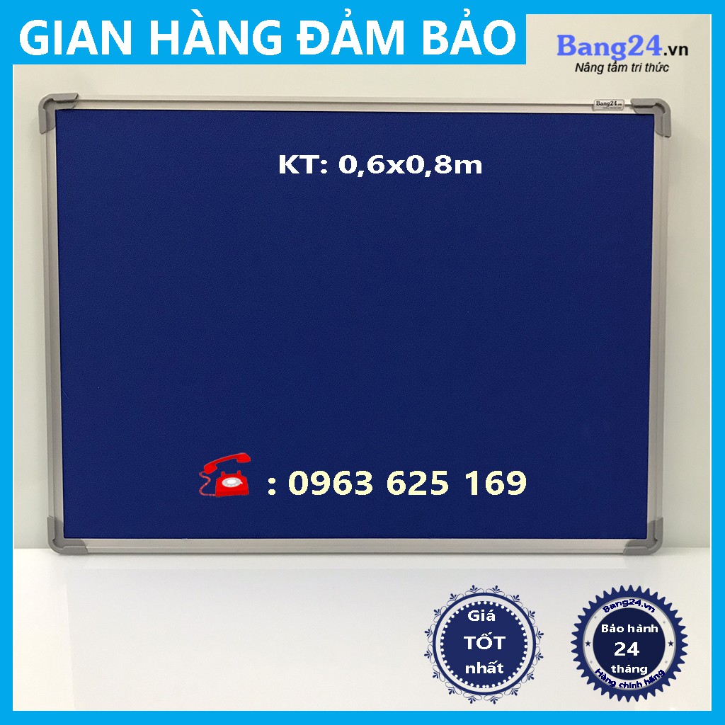 Bảng Ghim Nỉ; KT: 0,6x0,8m (Tặng 01 hộp đinh ghim ngũ sắc)