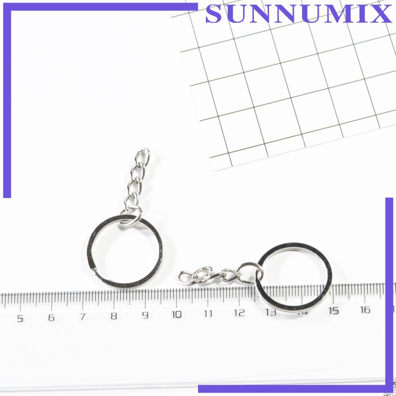 [SUNNIMIX]50Pc Split Key Rings with Chain Bulk for DIY Accessories Arts Crafts 25mm/1&quot;