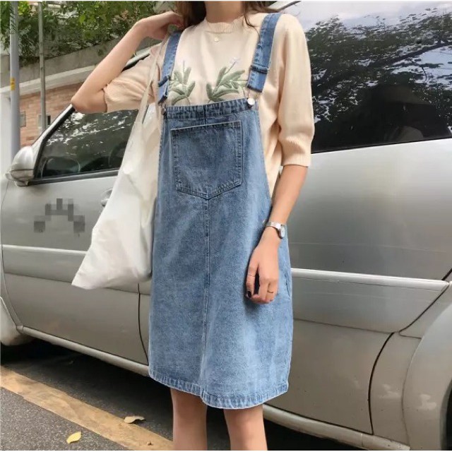 [ORDER] Yếm jeans ngắn có bigsize - ảnh thật ở phía sau