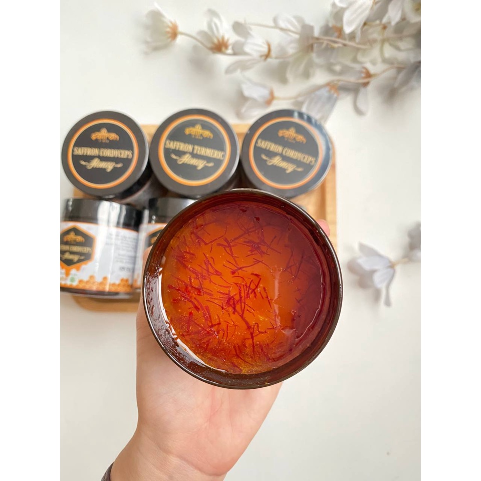 Saffron Tumeric Honey Saffron Mật Ong Tinh Bột Nghệ Saffron Việt Nam Lọ Thủy Tinh 180ml