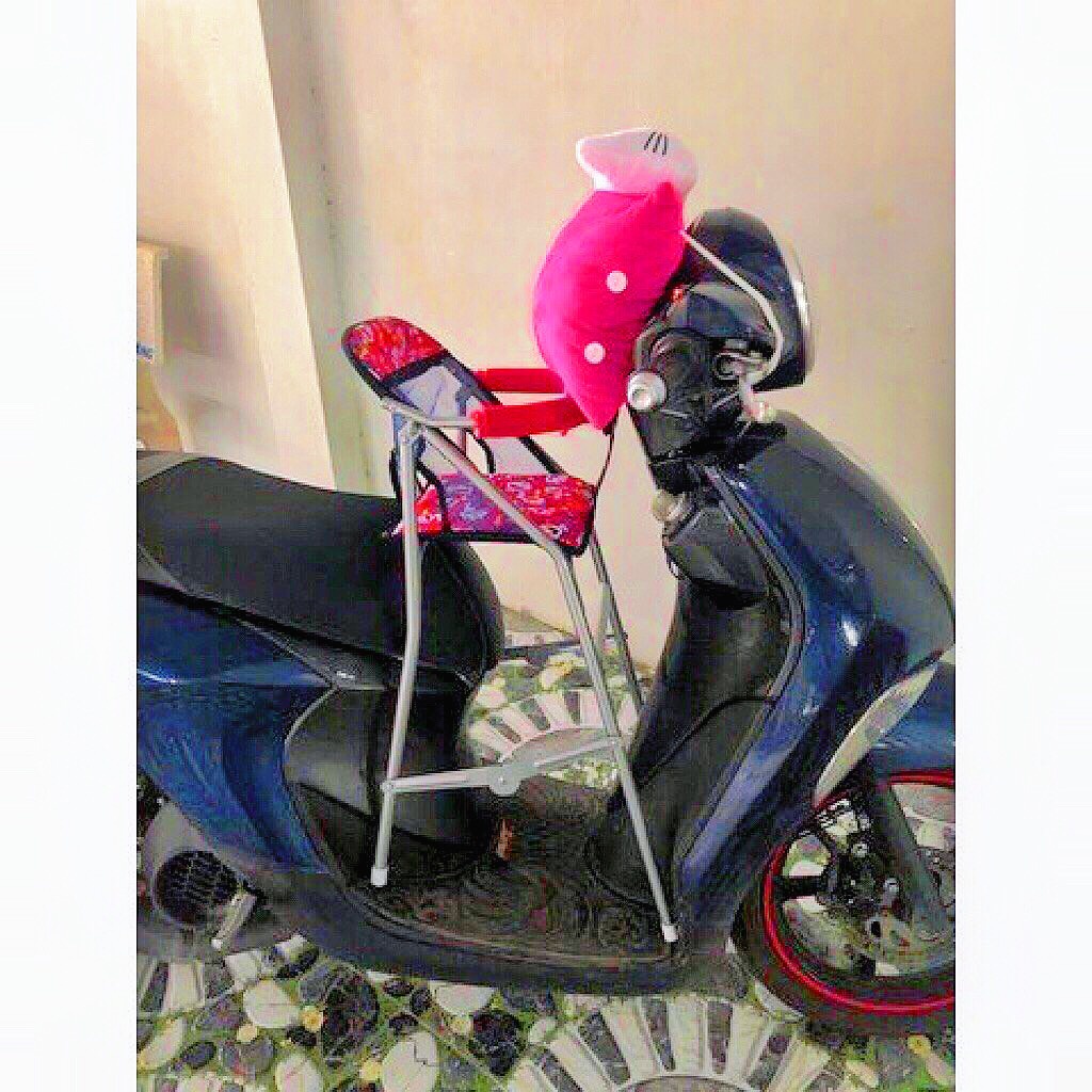 (freeship) Ghế ngồi xe máy Mio , ghế ga xếp sắt sơn tĩnh điện gấp gọn được