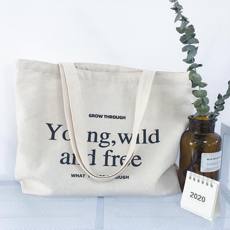 Túi Tote vải Canvas NATAHI LM01 đeo chéo công sở, đi học phong cách Hàn Quốc trẻ trung, năng động