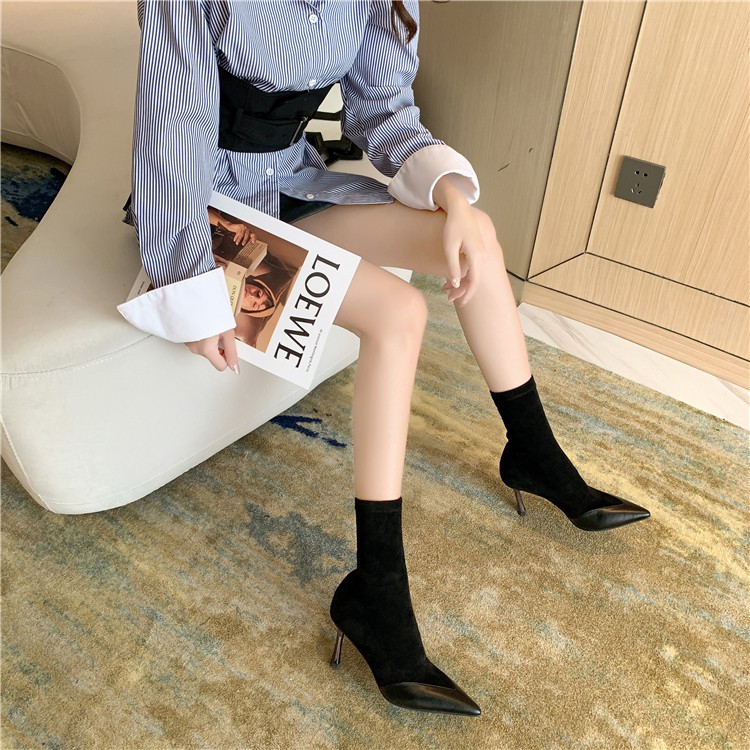 Elastic Boots Only With Boots With High Heels Female Autumn And Winter 2020 Women's Boots Spring And Autumn Boots Pants Skinny Boots | BigBuy360 - bigbuy360.vn