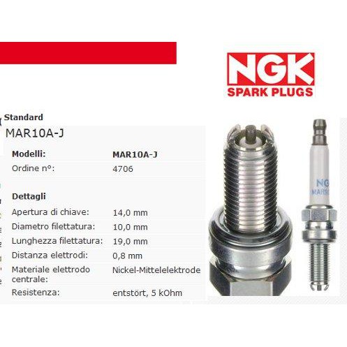 BUGI NGK 2 CHẤU MAR10A-J DÀNH CHO CÁC DÒNG PKL