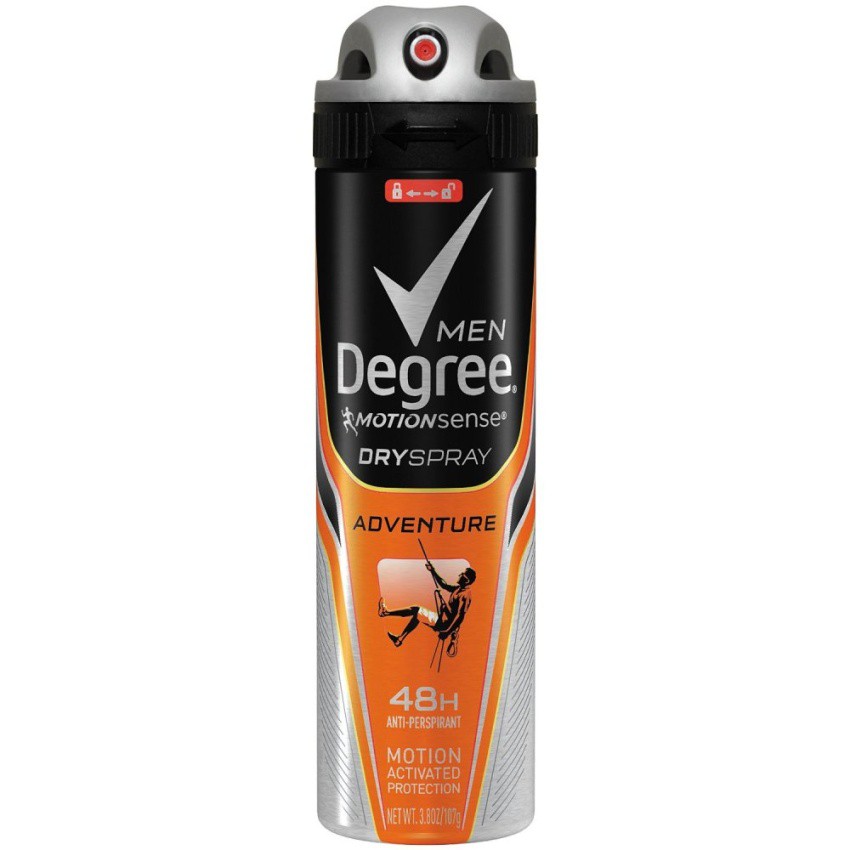 Xịt khử mùi nam Degree Men MotionSense Antiperspirant Dry Spray Adventure 107g (Mỹ)