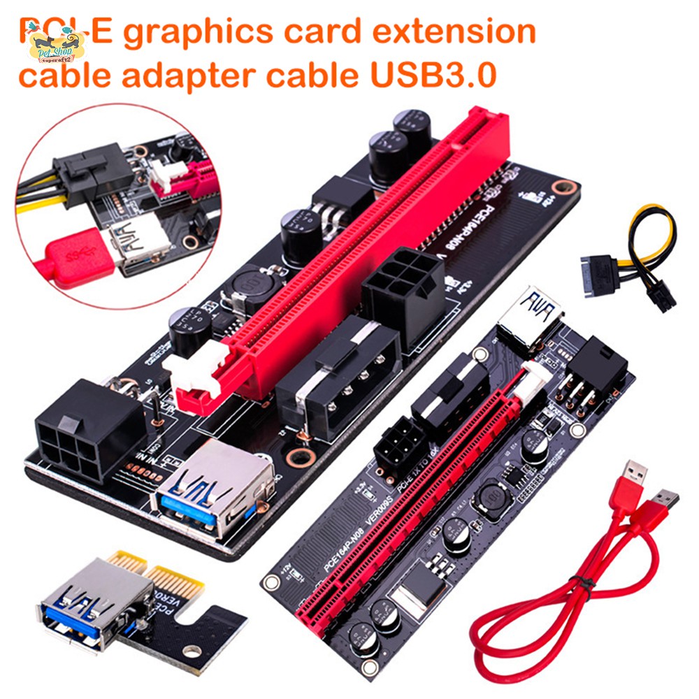 Thẻ đồ họa PCI-E Riser 009S 16X cổng USB 3.0 dành riêng cho bộ điều hợp