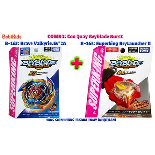 Combo: Con Quay Beyblade Burst Superking B-163 Brave Valkyrie +B-165 Launcher R (Phải) TAKARA TOMY (Hàng có sẵn)