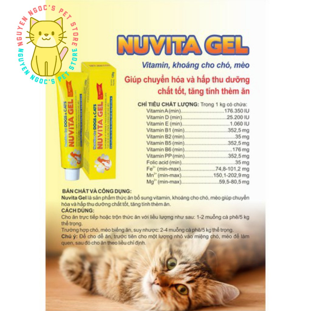 NUVITA GEL Dinh Dưỡng Vemedim Thức ăn bổ sung vitamin, khoáng cho chó mèo