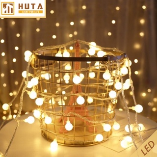 Dây Đèn Led Trang Trí Cherry Ball Tròn, Màu Vàng, Tặng Kèm Pin 2m, 3m, 4m, 5m, 6m, – HUTA