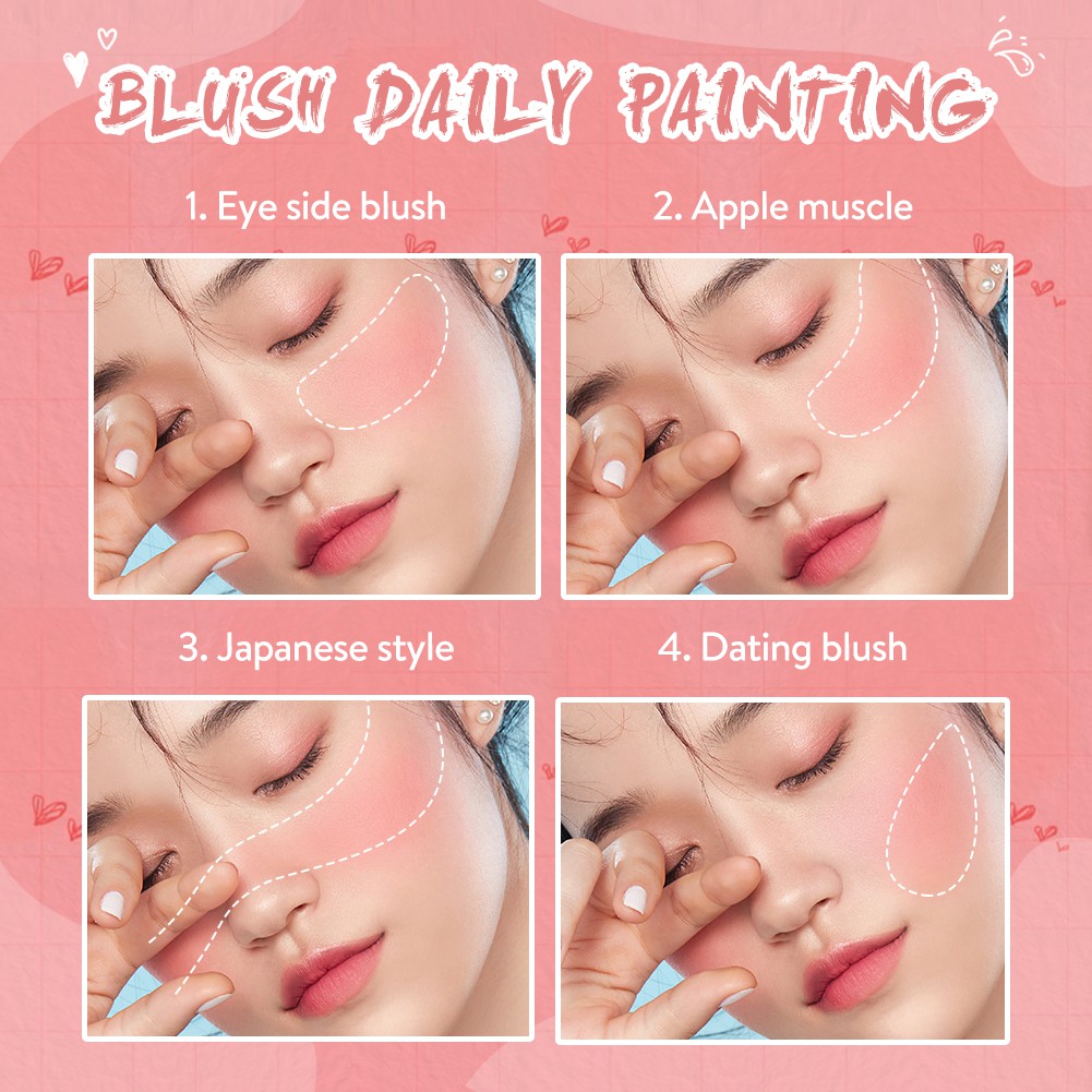 GECOMO Phấn má hồng dạng lỏng 3 trong 1 Makeup Clay Lipstick & Blush & Eyeshadow Blush không thấm nước Gream Cosmetics