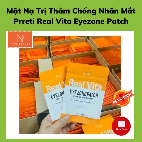 Mặt nạ cấp ẩm, chống lão hoá, chống thâm và nhăn mắt, Prreti Real Vita Eyezone Patch