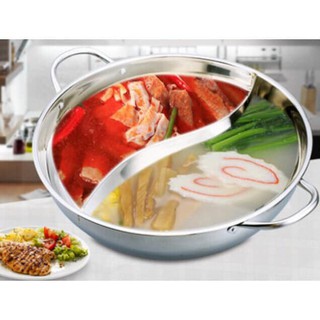 Nồi lẩu 2 ngăn vung kính sz30-32cm