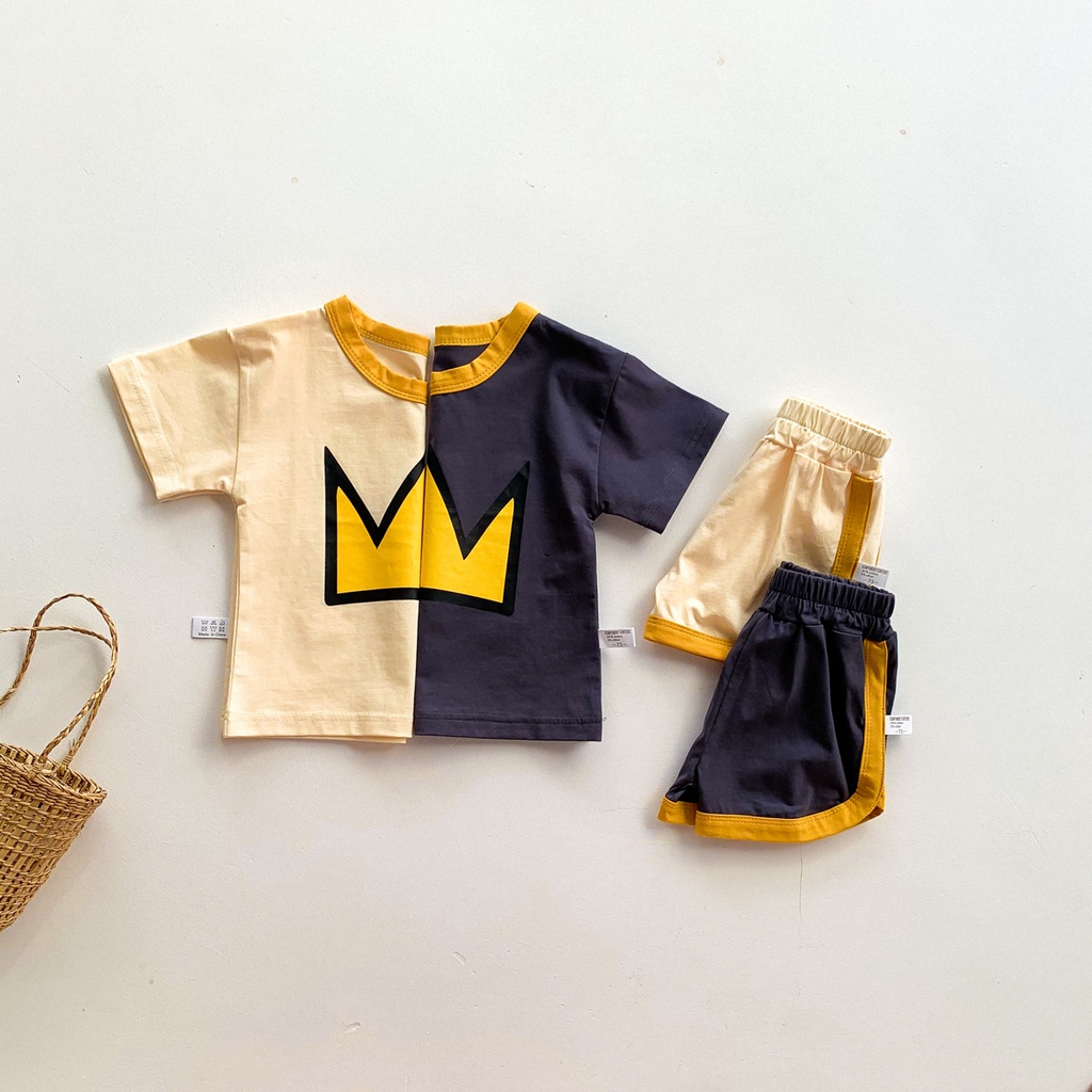 Set Áo Thun Tay Ngắn &amp; Quần Short Cho Bé Trai &amp; Gái